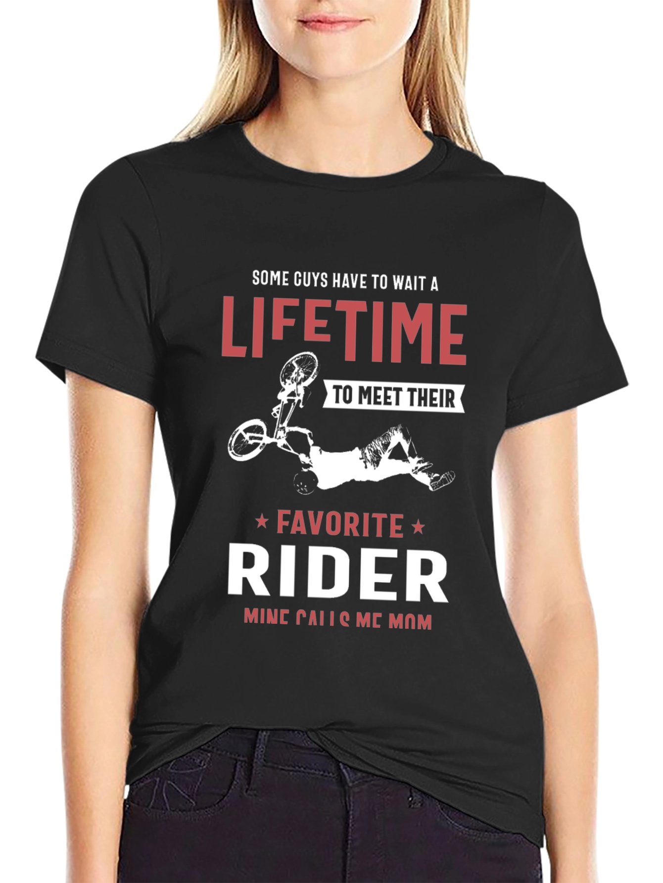Moms Favorite Rider Black Graphic Tee