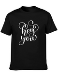 Hey You Graphic Print Black T-Shirt