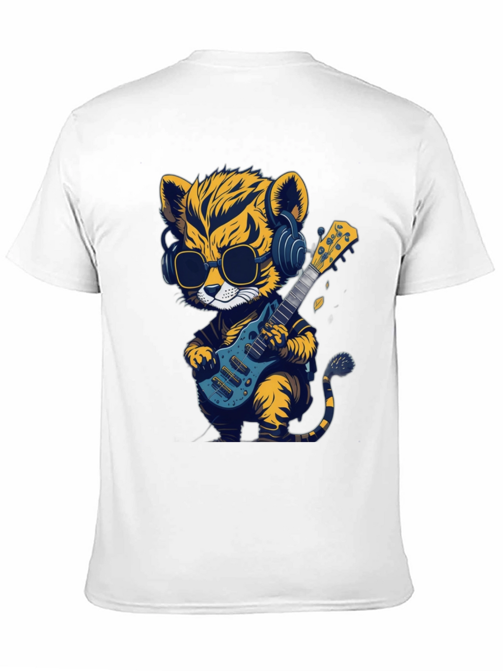 Cool Tiger Guitarist Graphic T-Shirt