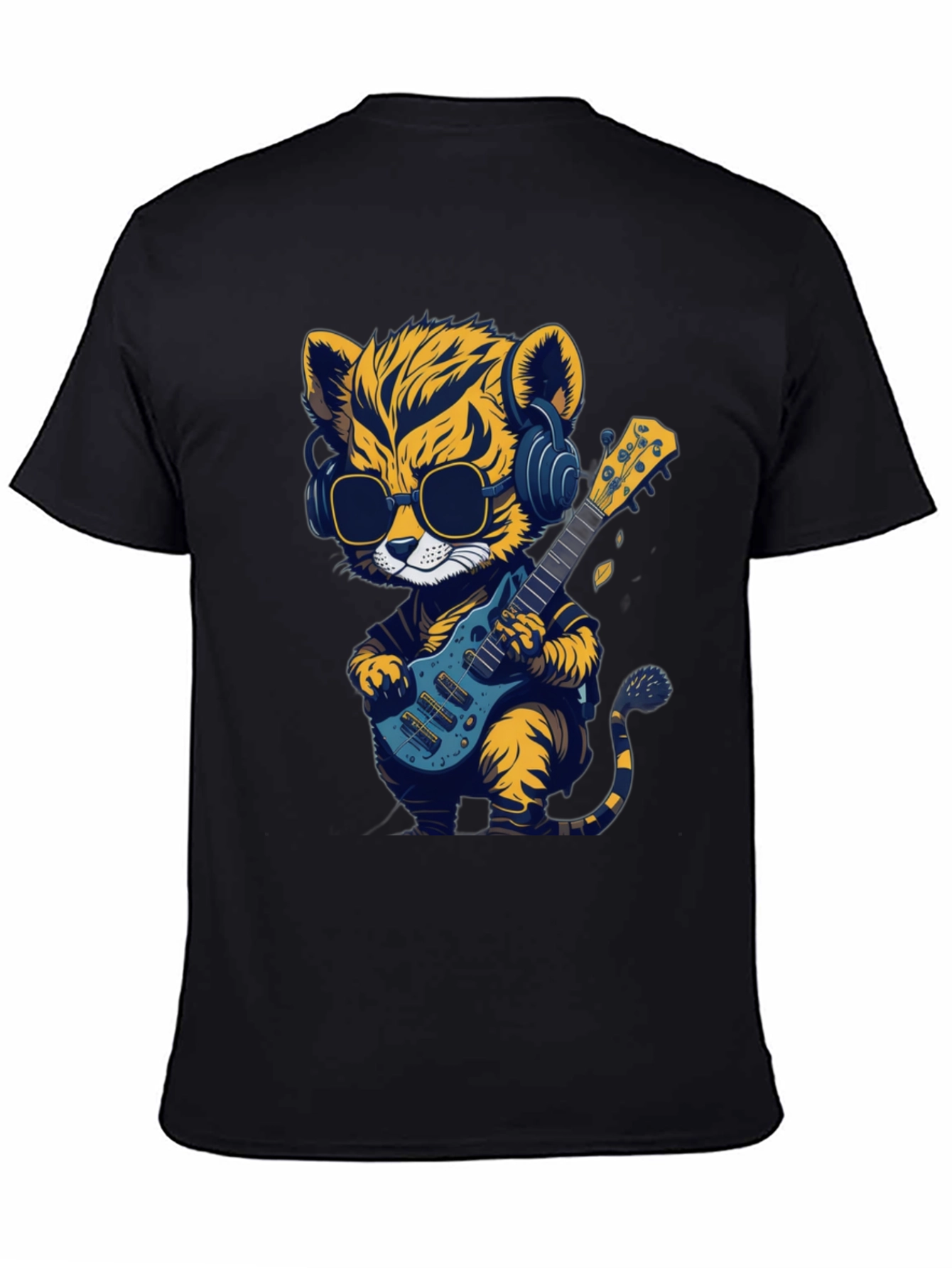 Cool Tiger Guitarist Graphic T-Shirt