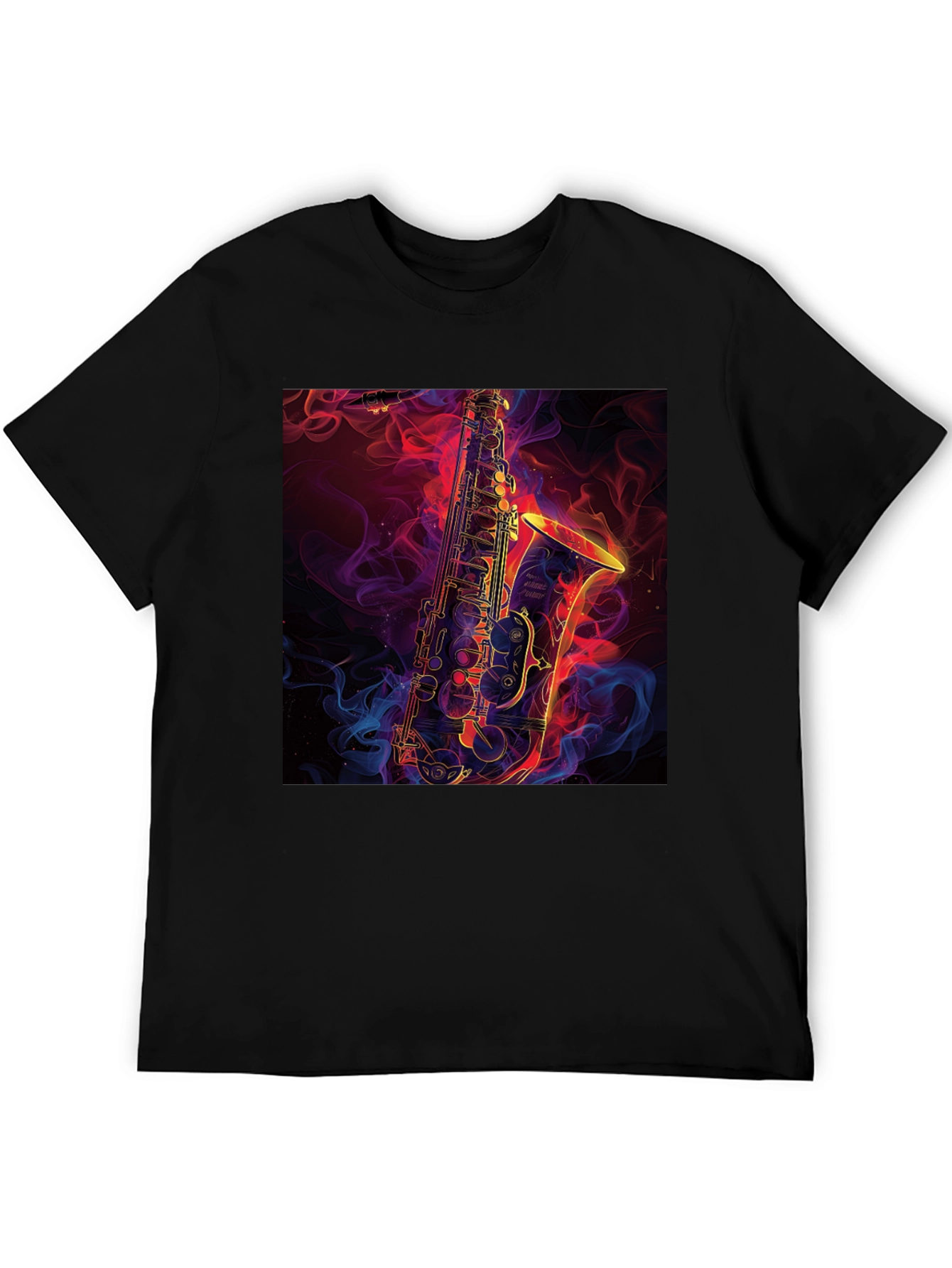 Saxophone Graphic Black T-Shirt - Musical Style
