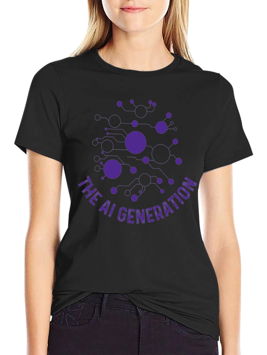 The AI Generation Black Graphic T-Shirt
