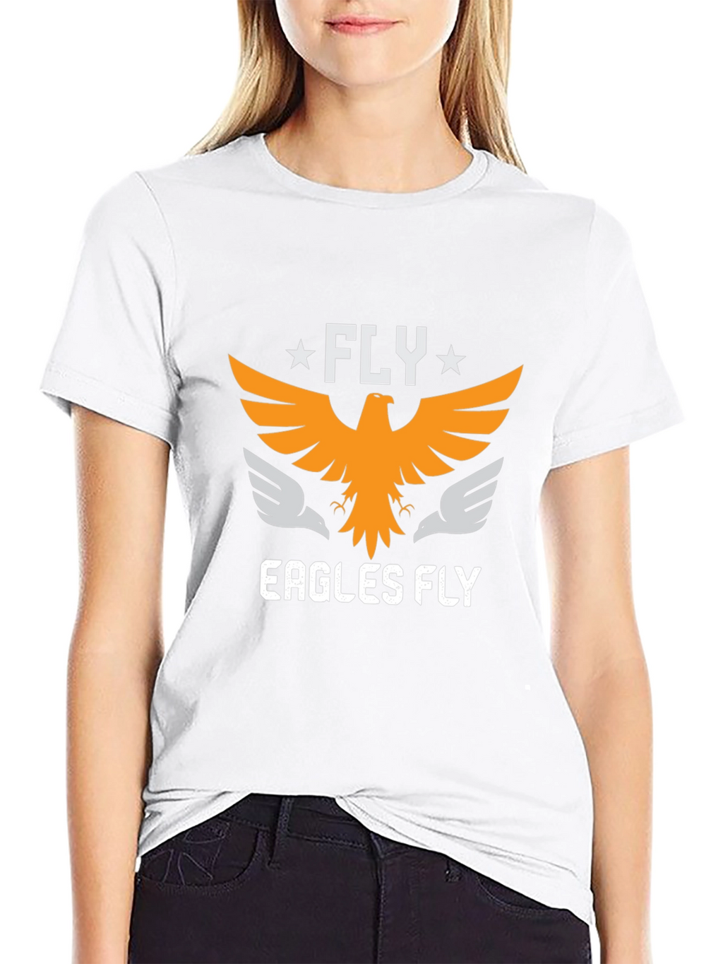 Fly Eagles Fly Black Graphic Tee