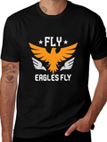 Fly Eagles Fly Black Graphic Tee