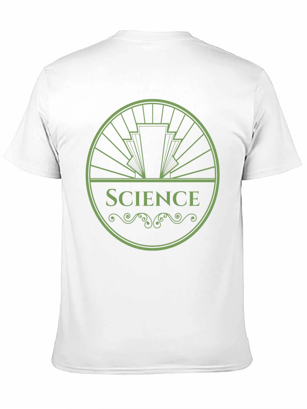 Science Tee: Green Art Deco Design