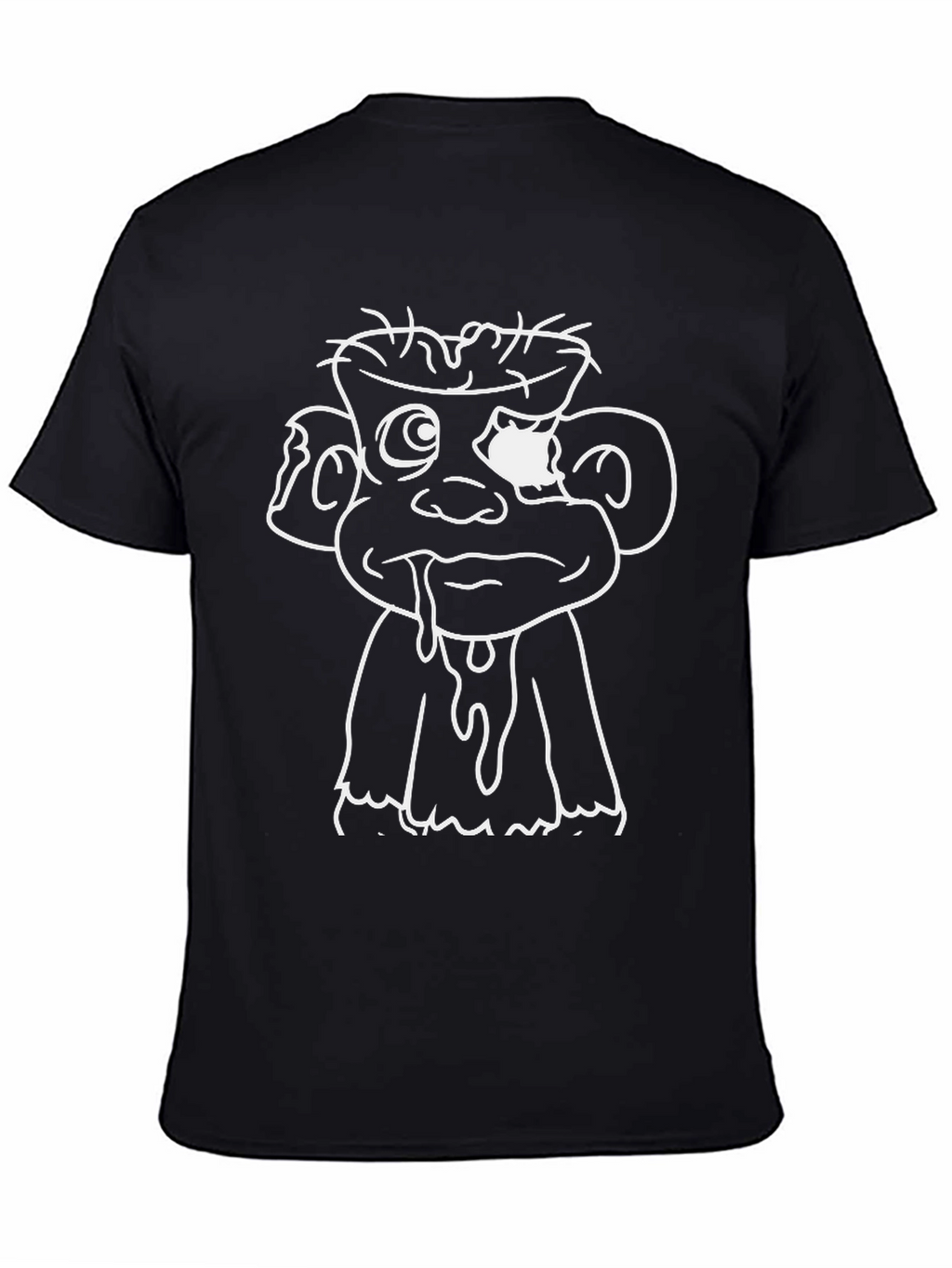Monster Cartoon Graphic Print Black T-Shirt