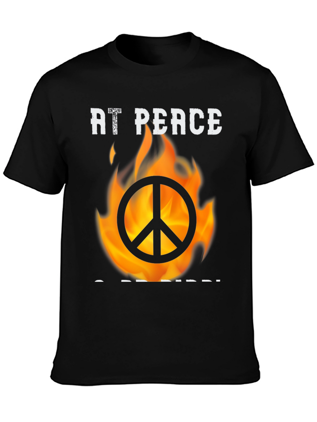 At Peace T-Shirt With Burning Peace Sign