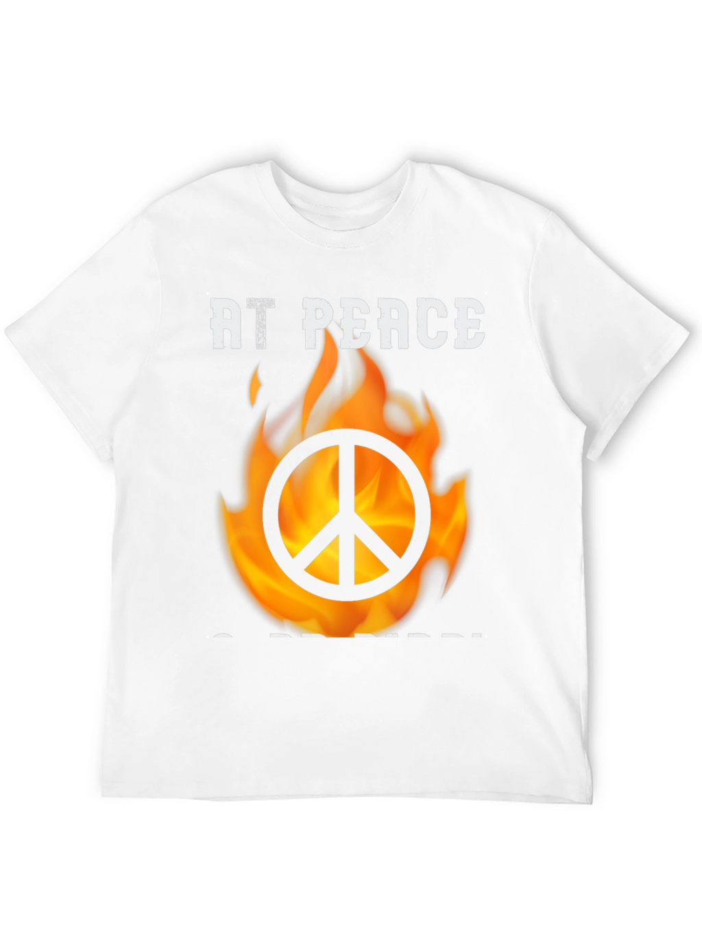 At Peace T-Shirt With Burning Peace Sign