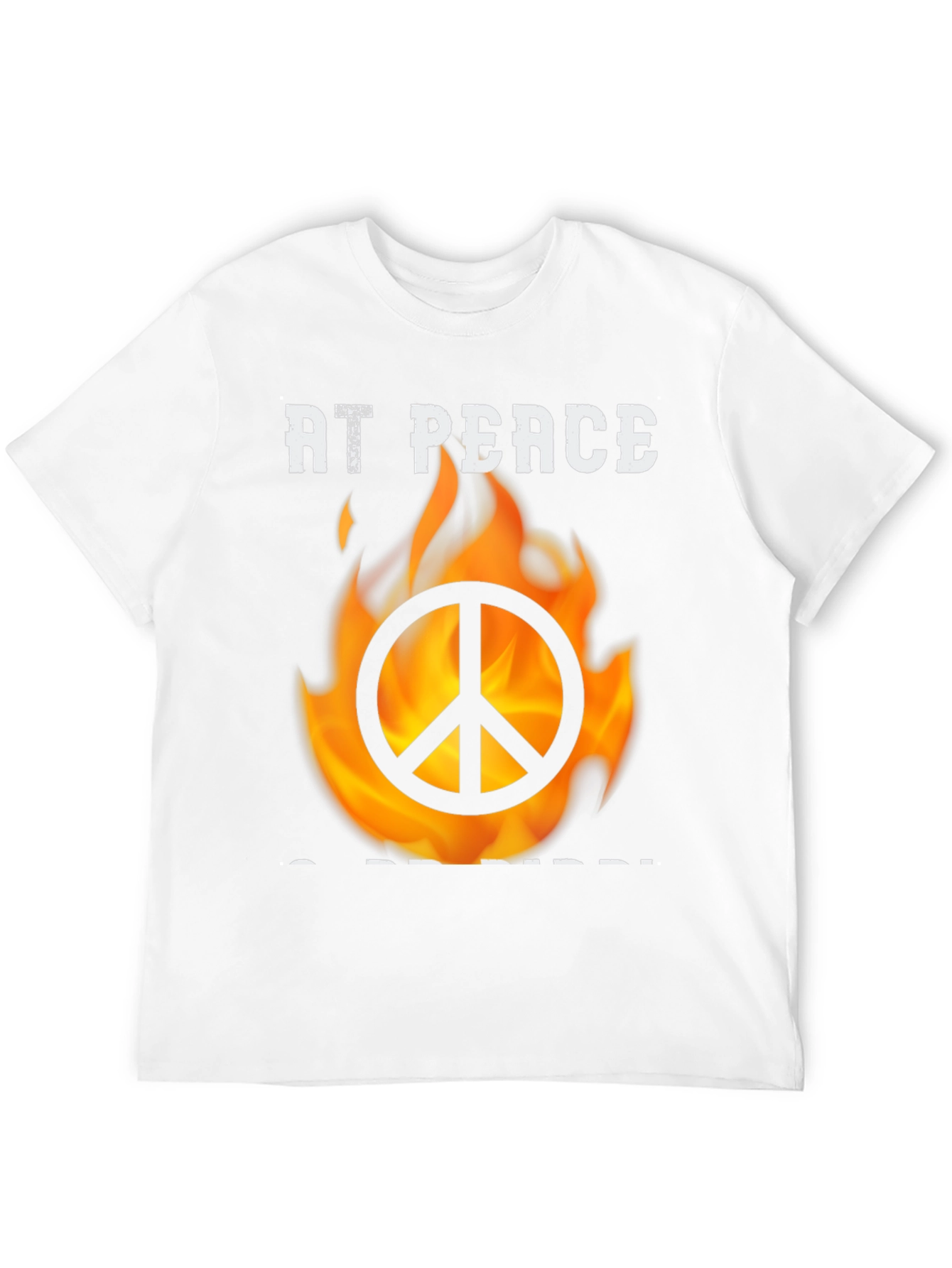 At Peace T-Shirt With Burning Peace Sign