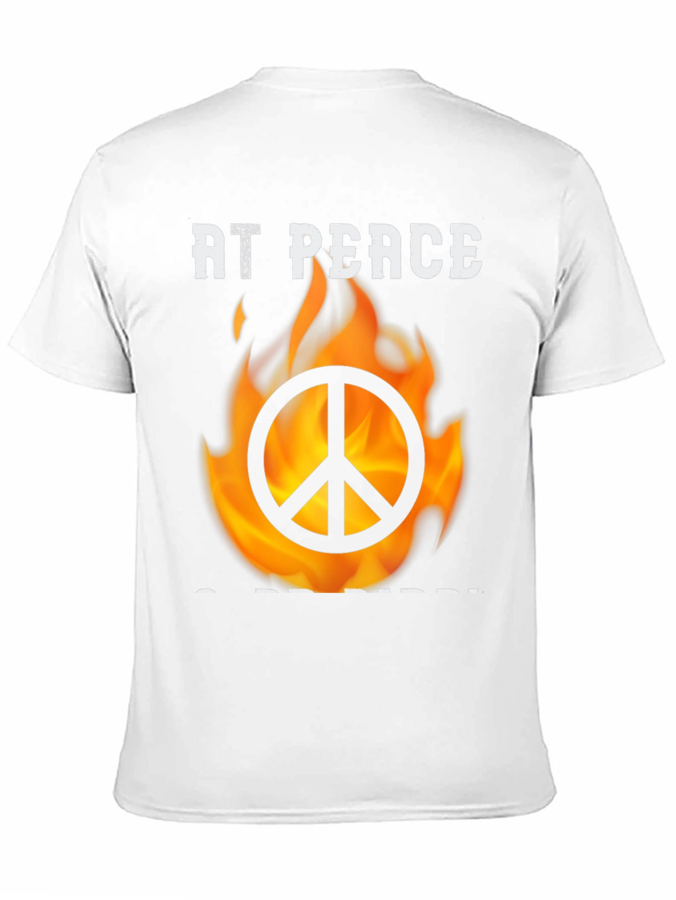 At Peace T-Shirt With Burning Peace Sign