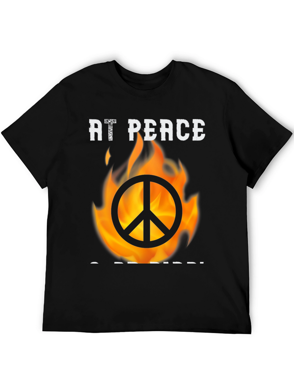 At Peace T-Shirt With Burning Peace Sign