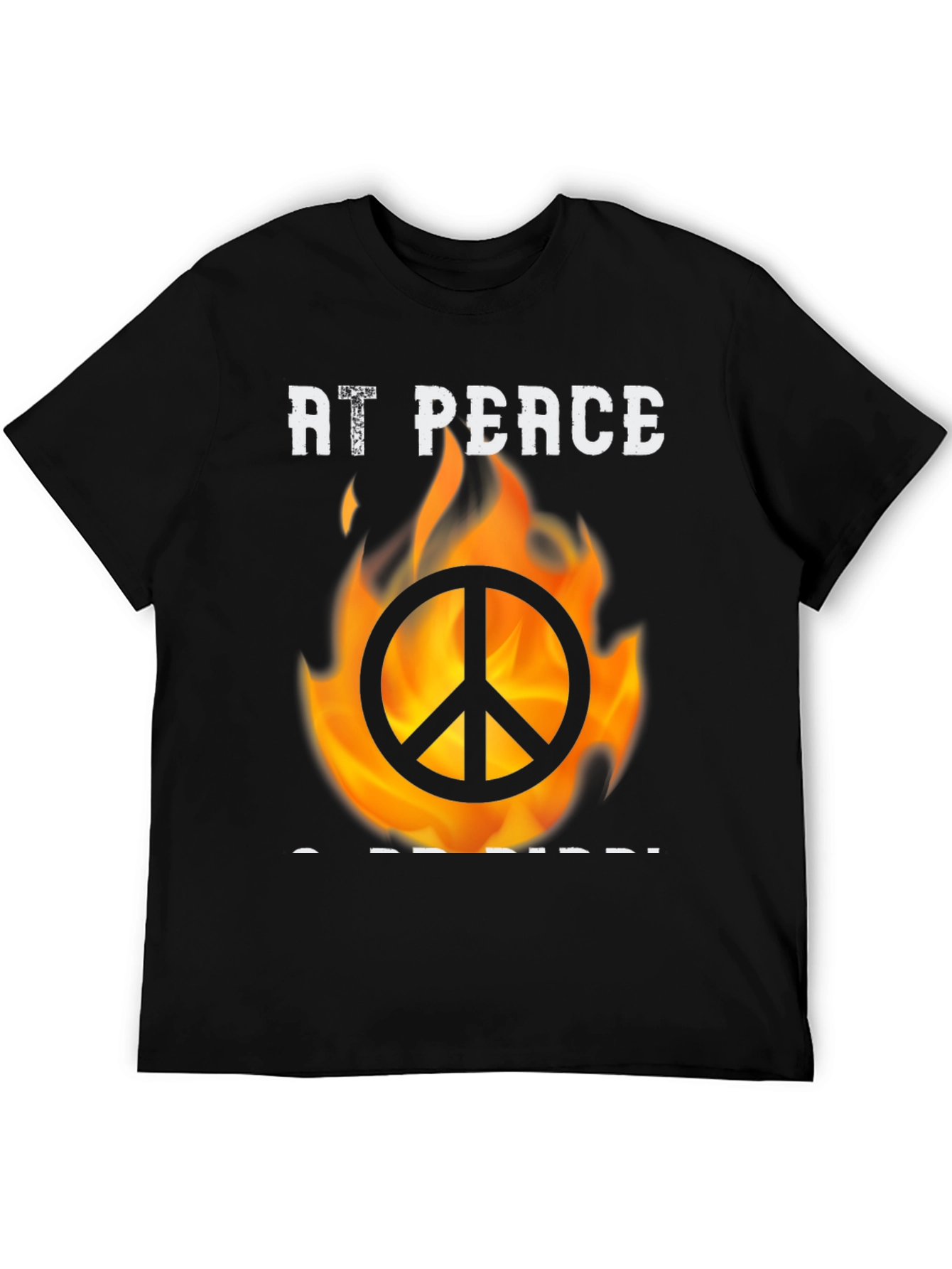 At Peace T-Shirt With Burning Peace Sign