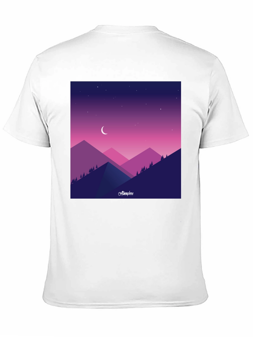 Atmosphere Mountain Scene Black T-Shirt
