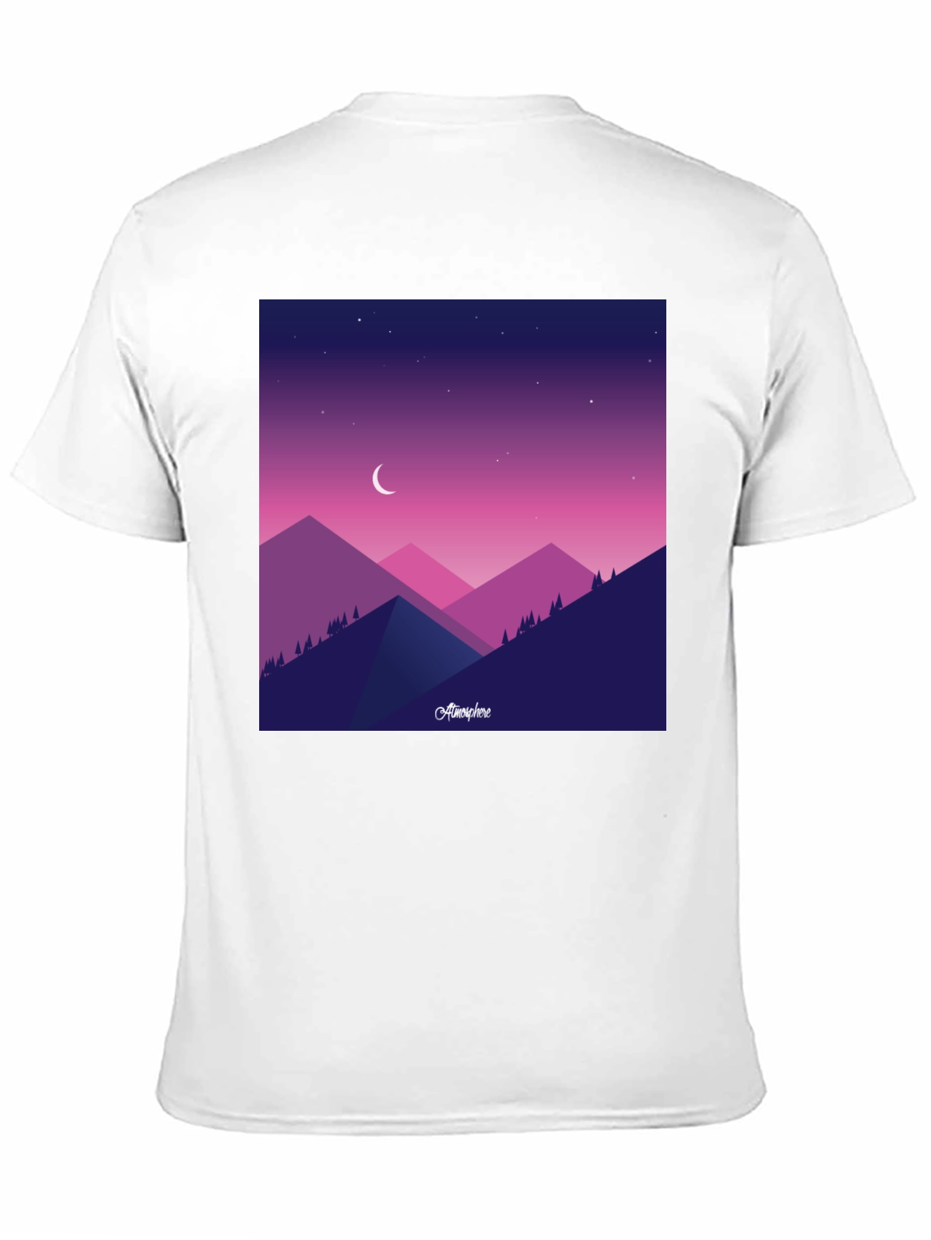 Atmosphere Mountain Scene Black T-Shirt