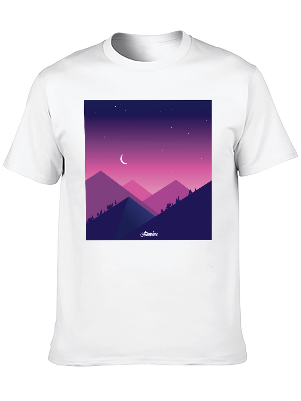 Atmosphere Mountain Scene Black T-Shirt