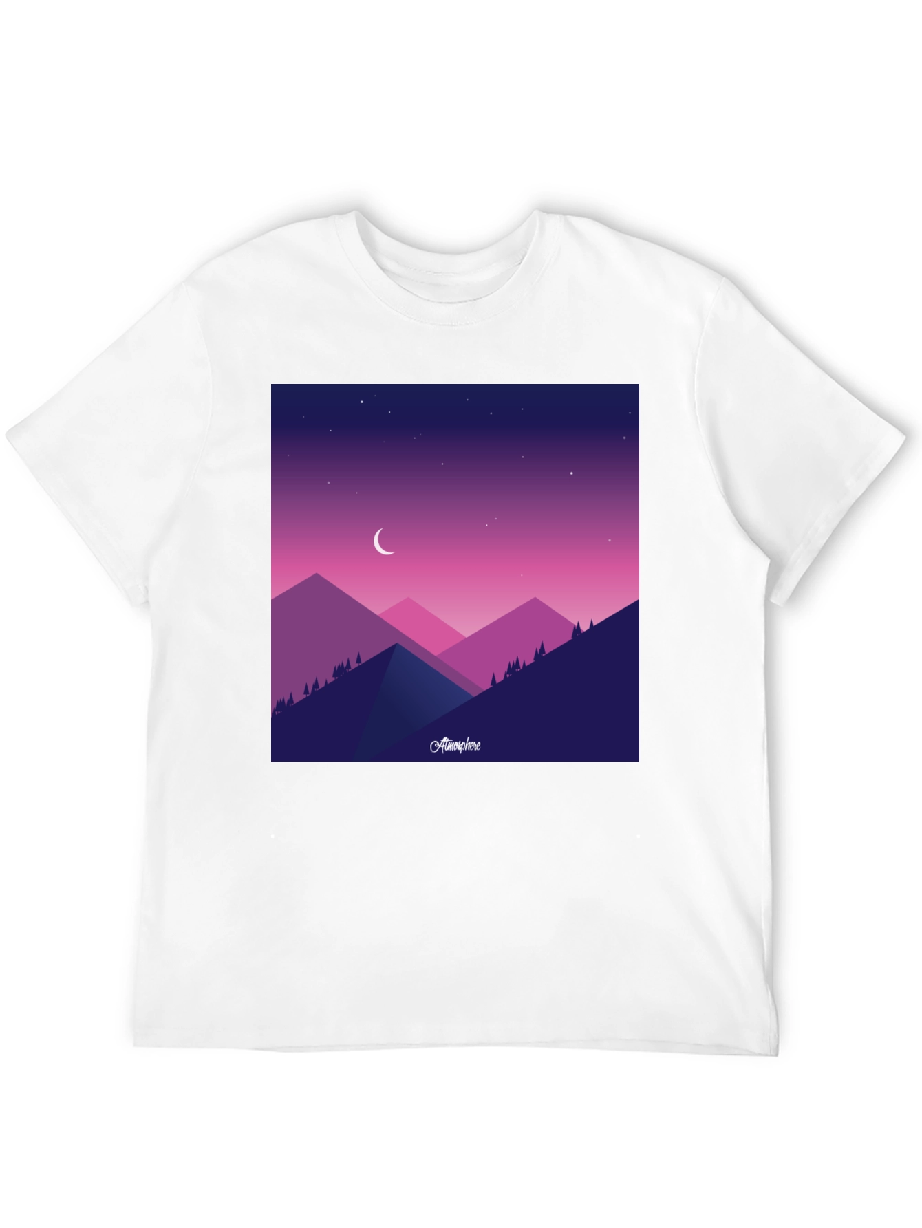 Atmosphere Mountain Scene Black T-Shirt