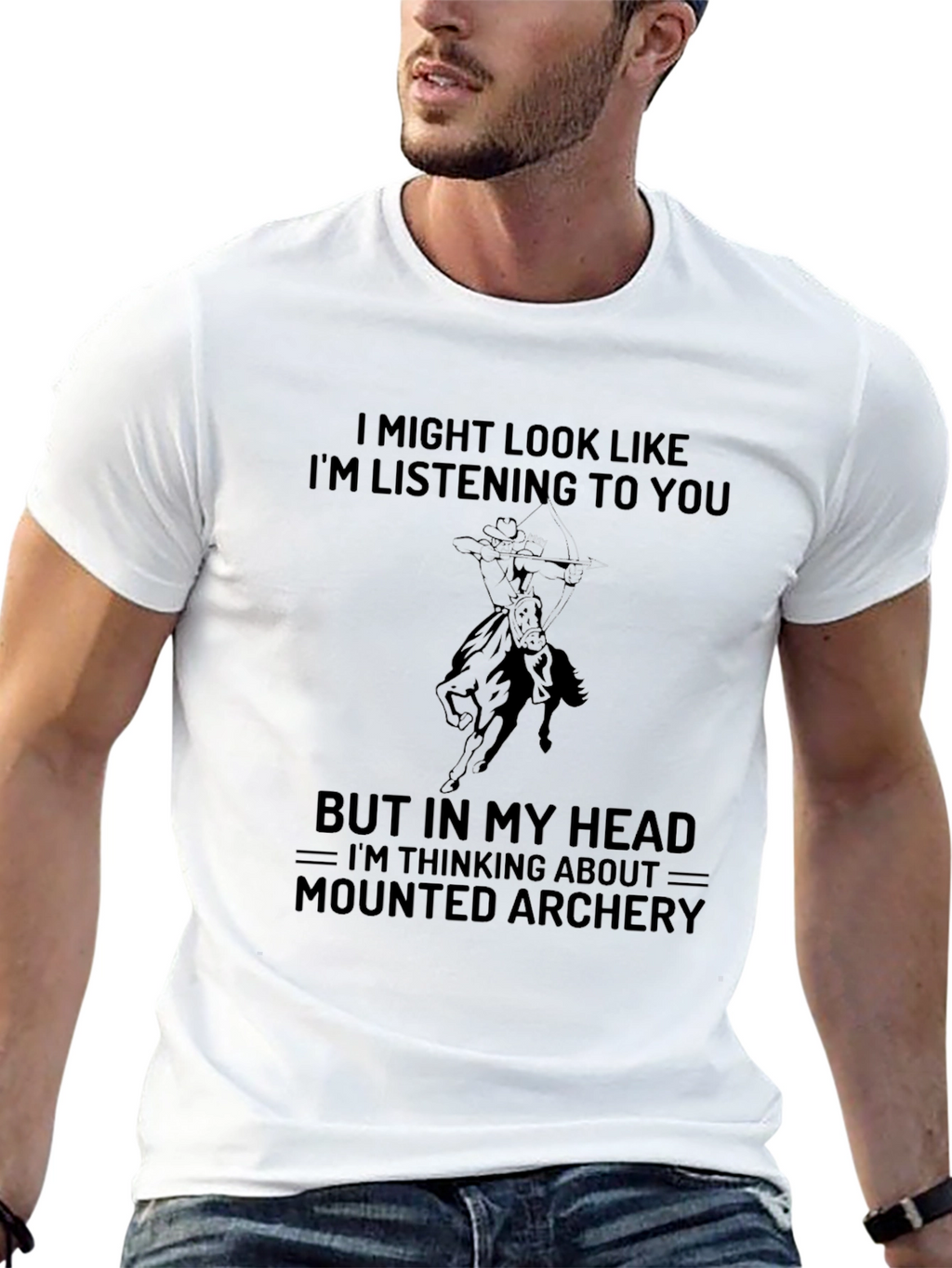 Mounted Archery T-Shirt - Im Thinking About Mounted Archery