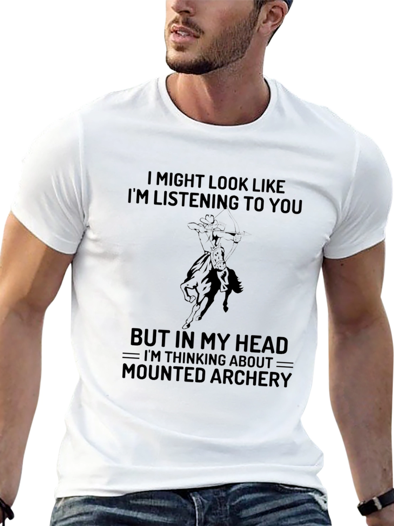 Mounted Archery T-Shirt - Im Thinking About Mounted Archery