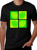 Skull Graphic Tee - Neon Green & Yellow