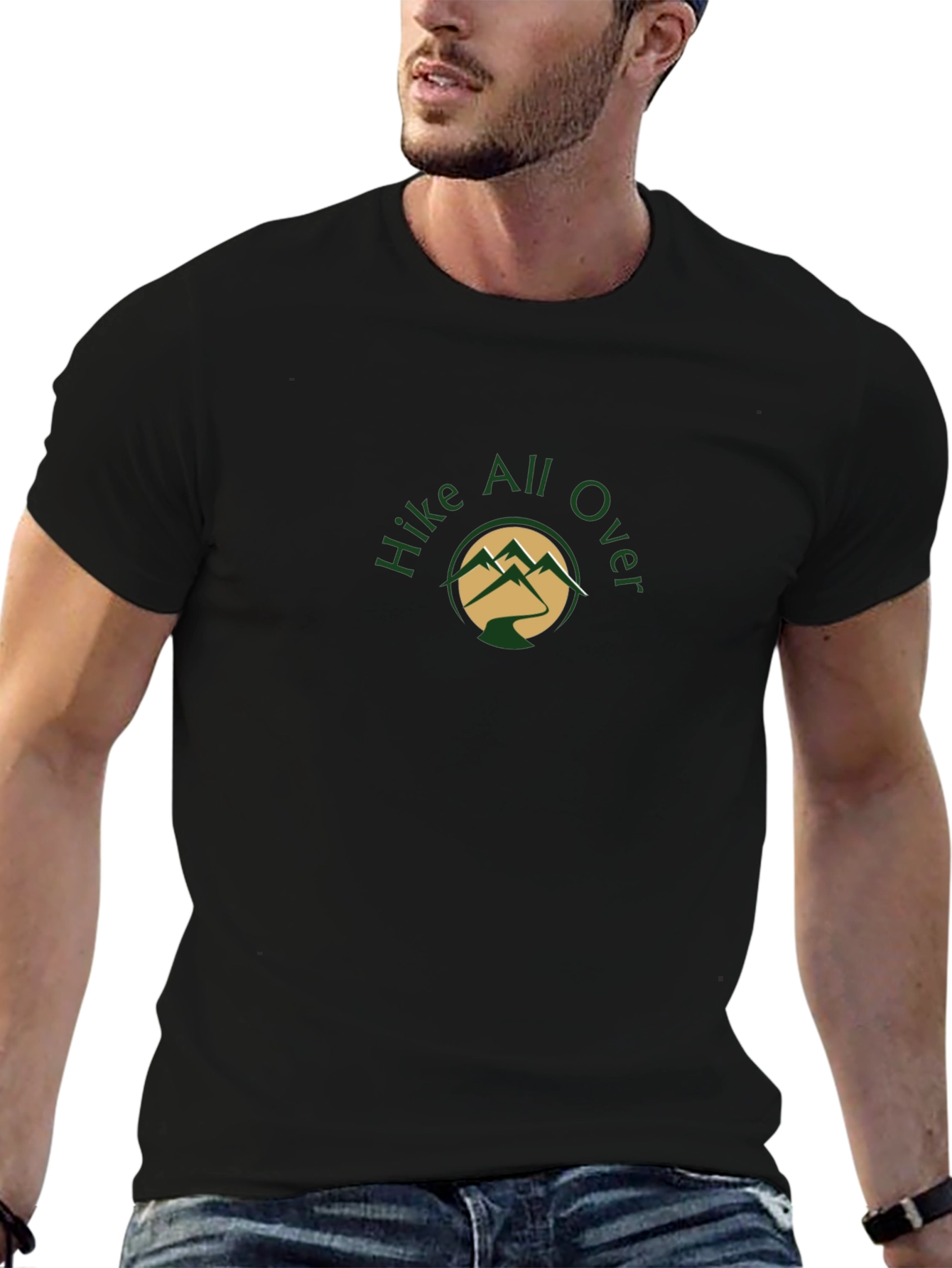 Hike All Over Black T-Shirt - Adventure Apparel