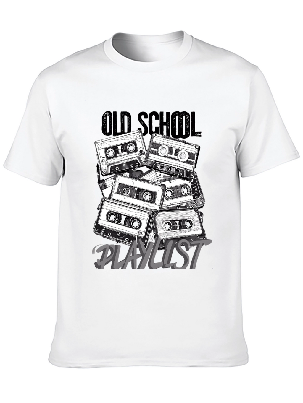 Retro Cassette Tape Old School Playlist T-Shirt