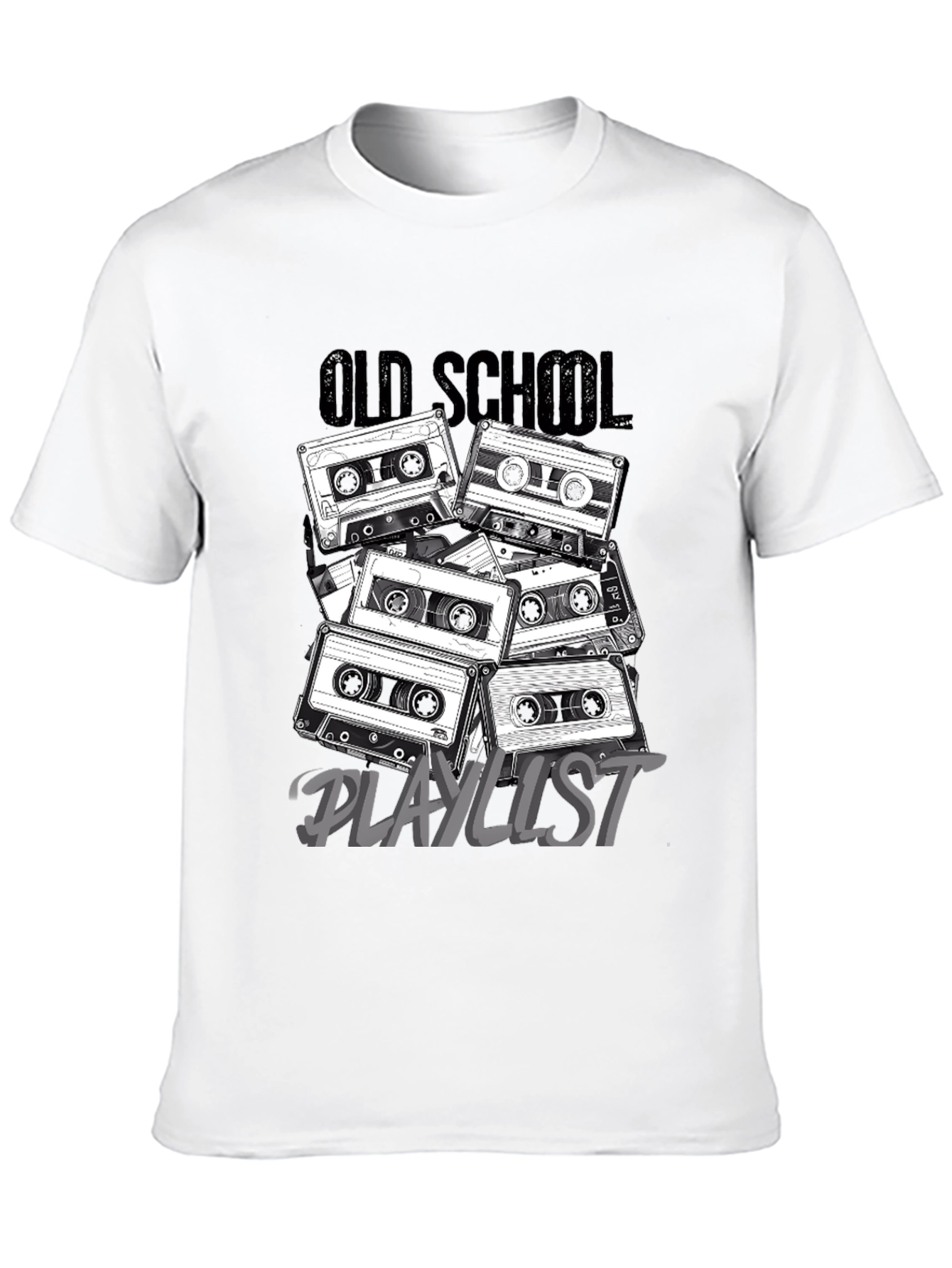 Retro Cassette Tape Old School Playlist T-Shirt