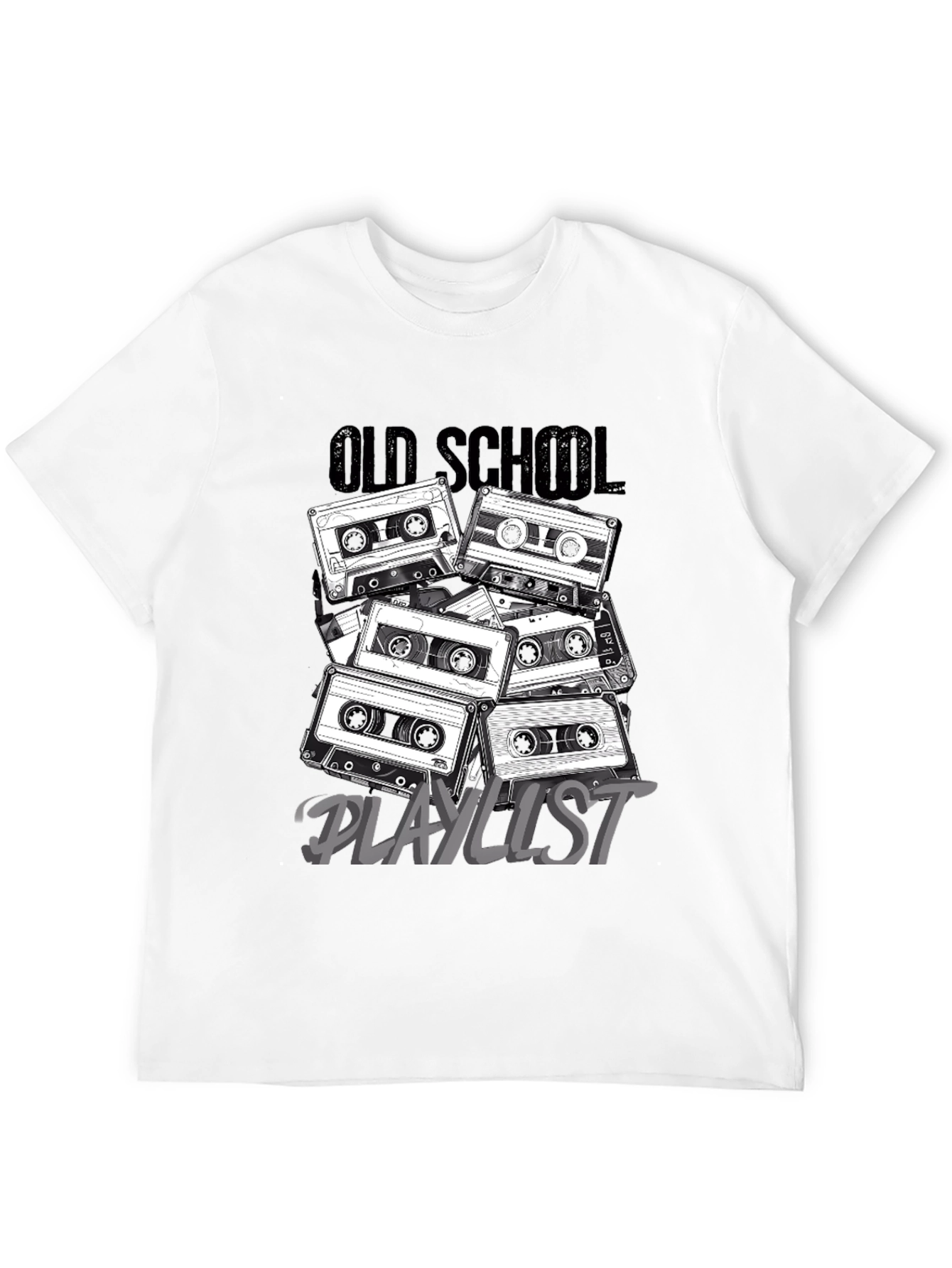 Retro Cassette Tape Old School Playlist T-Shirt