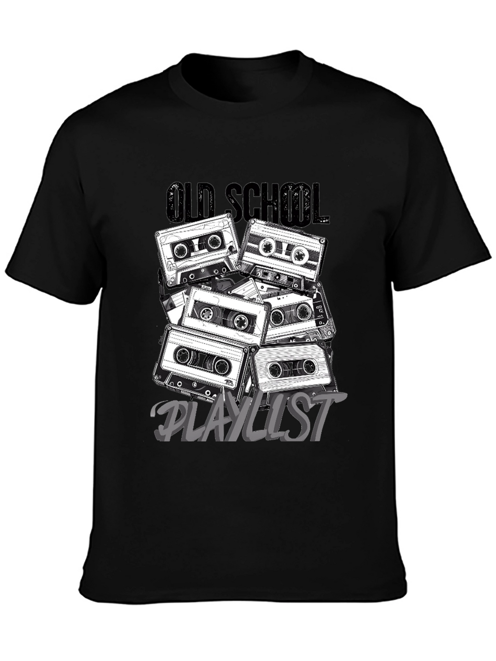 Retro Cassette Tape Old School Playlist T-Shirt