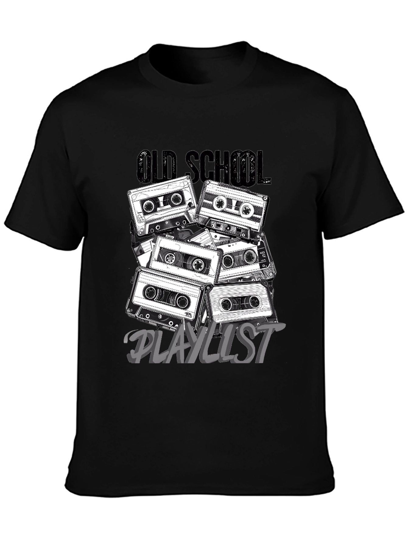 Retro Cassette Tape Old School Playlist T-Shirt