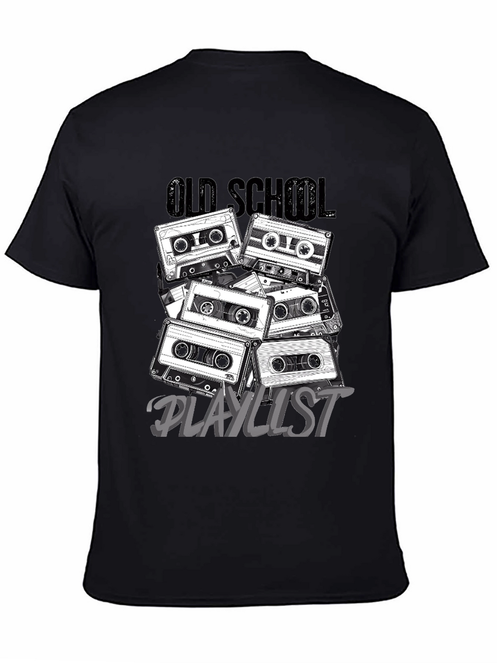 Retro Cassette Tape Old School Playlist T-Shirt