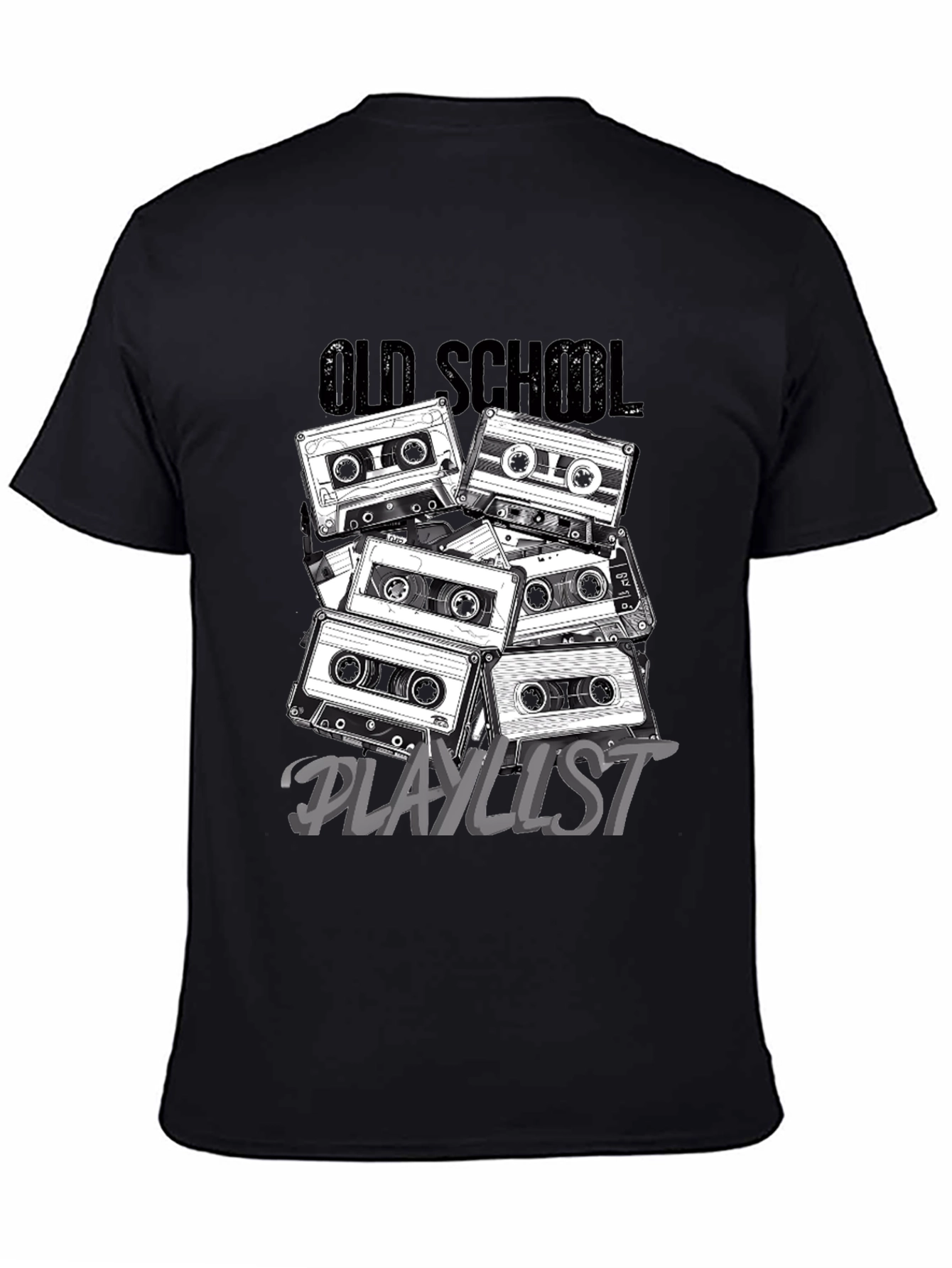 Retro Cassette Tape Old School Playlist T-Shirt