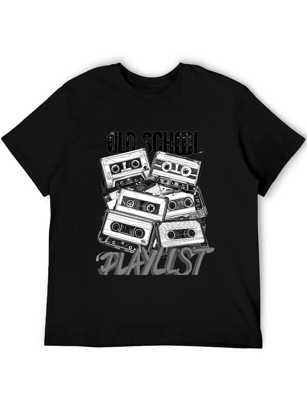 Retro Cassette Tape Old School Playlist T-Shirt