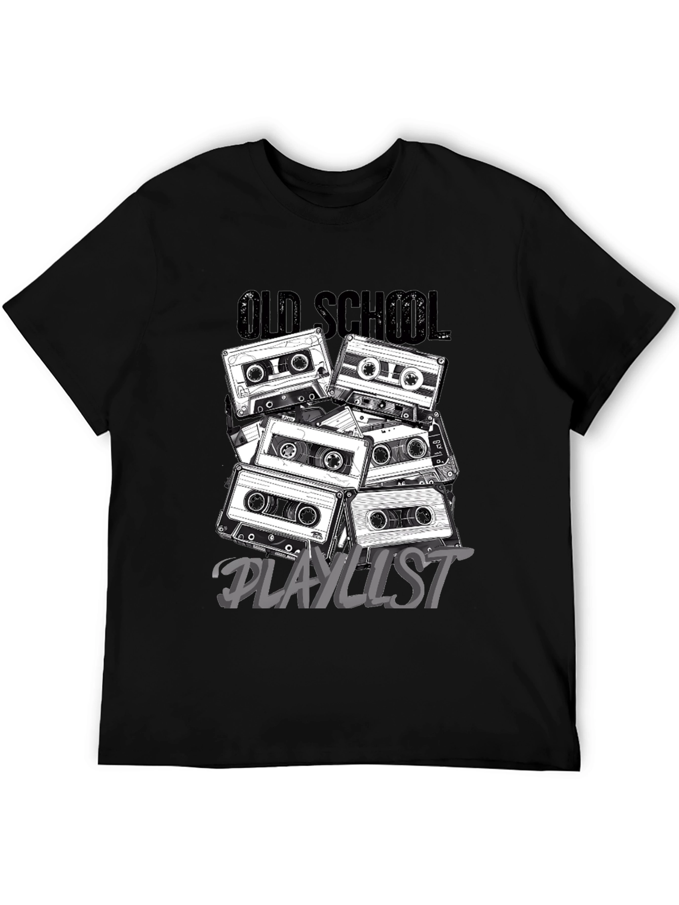 Retro Cassette Tape Old School Playlist T-Shirt