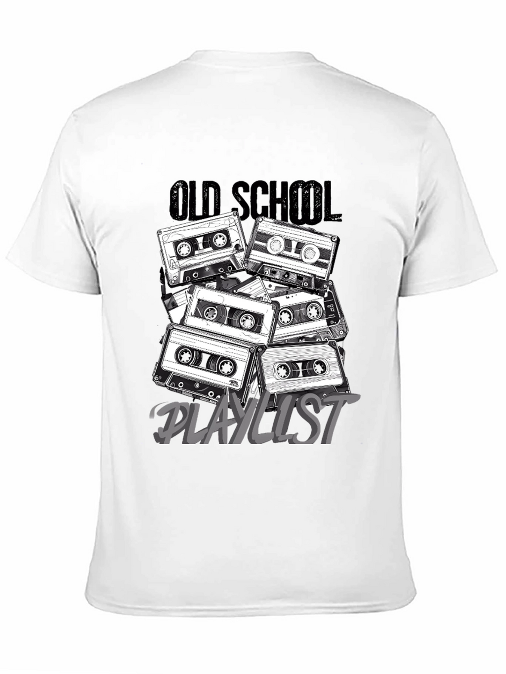 Retro Cassette Tape Old School Playlist T-Shirt
