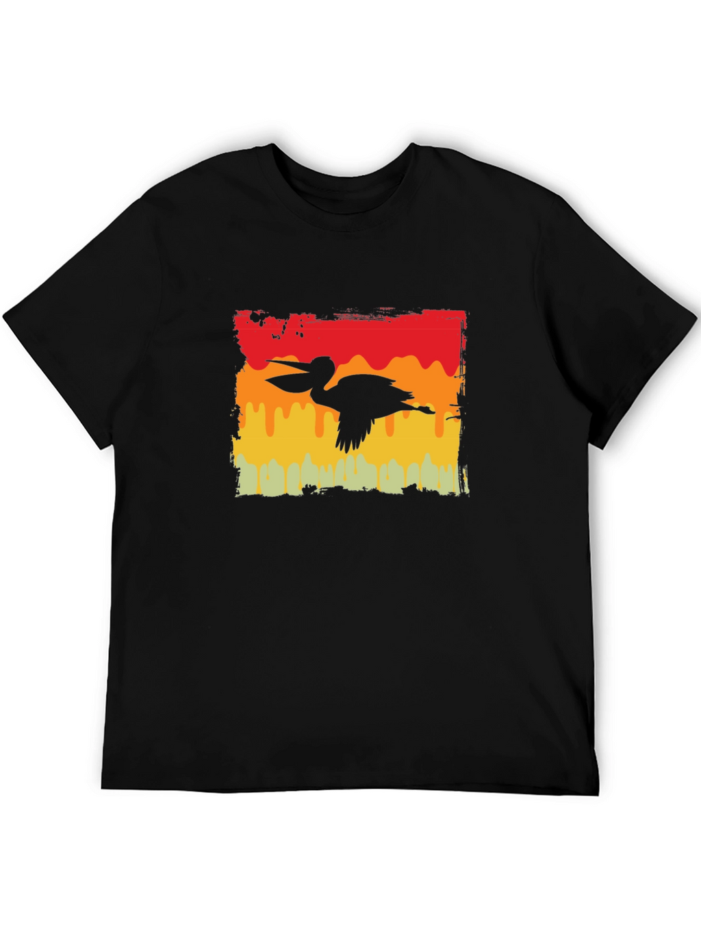 Retro Pelican Graphic Tee - Black