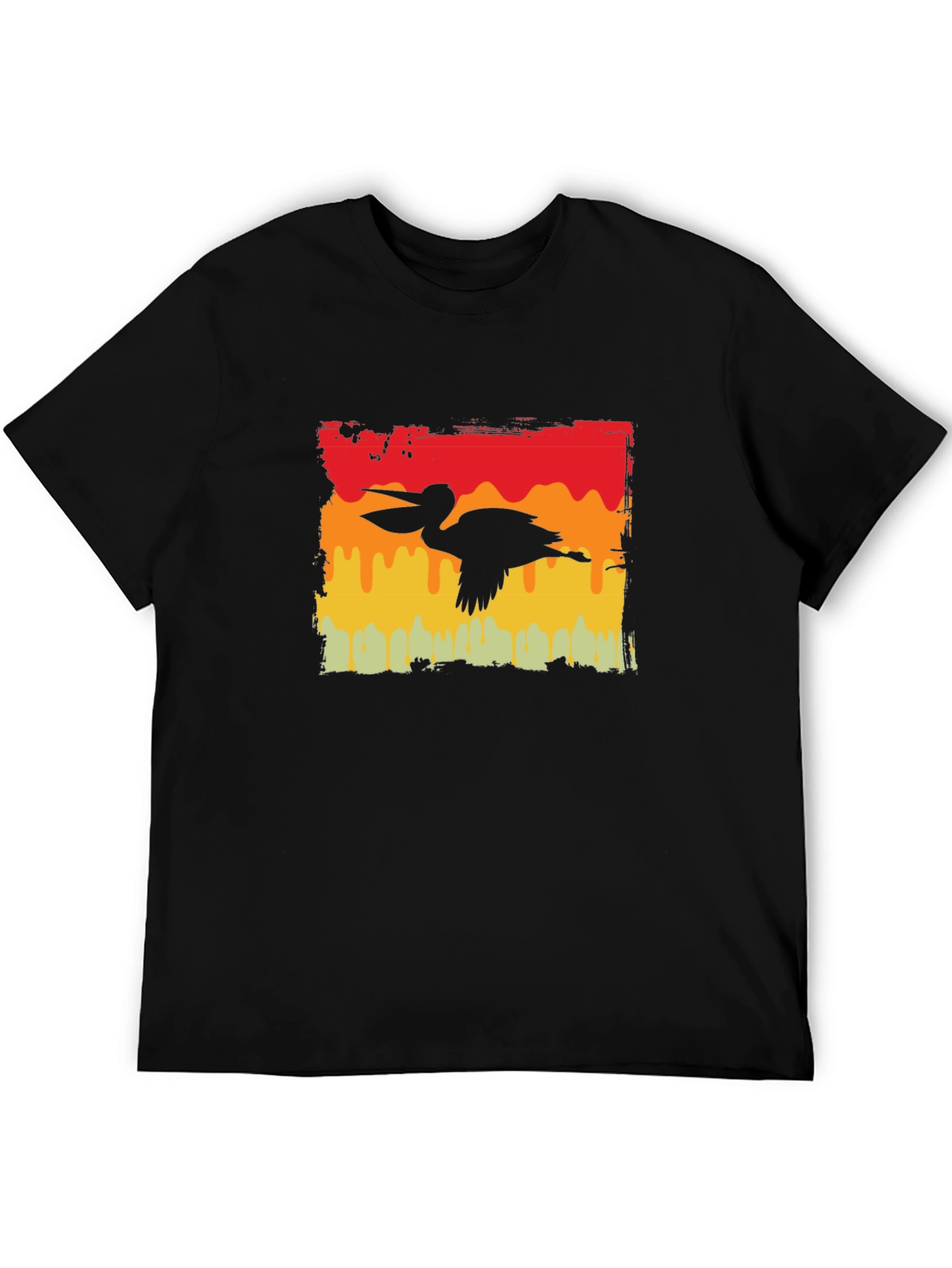 Retro Pelican Graphic Tee - Black