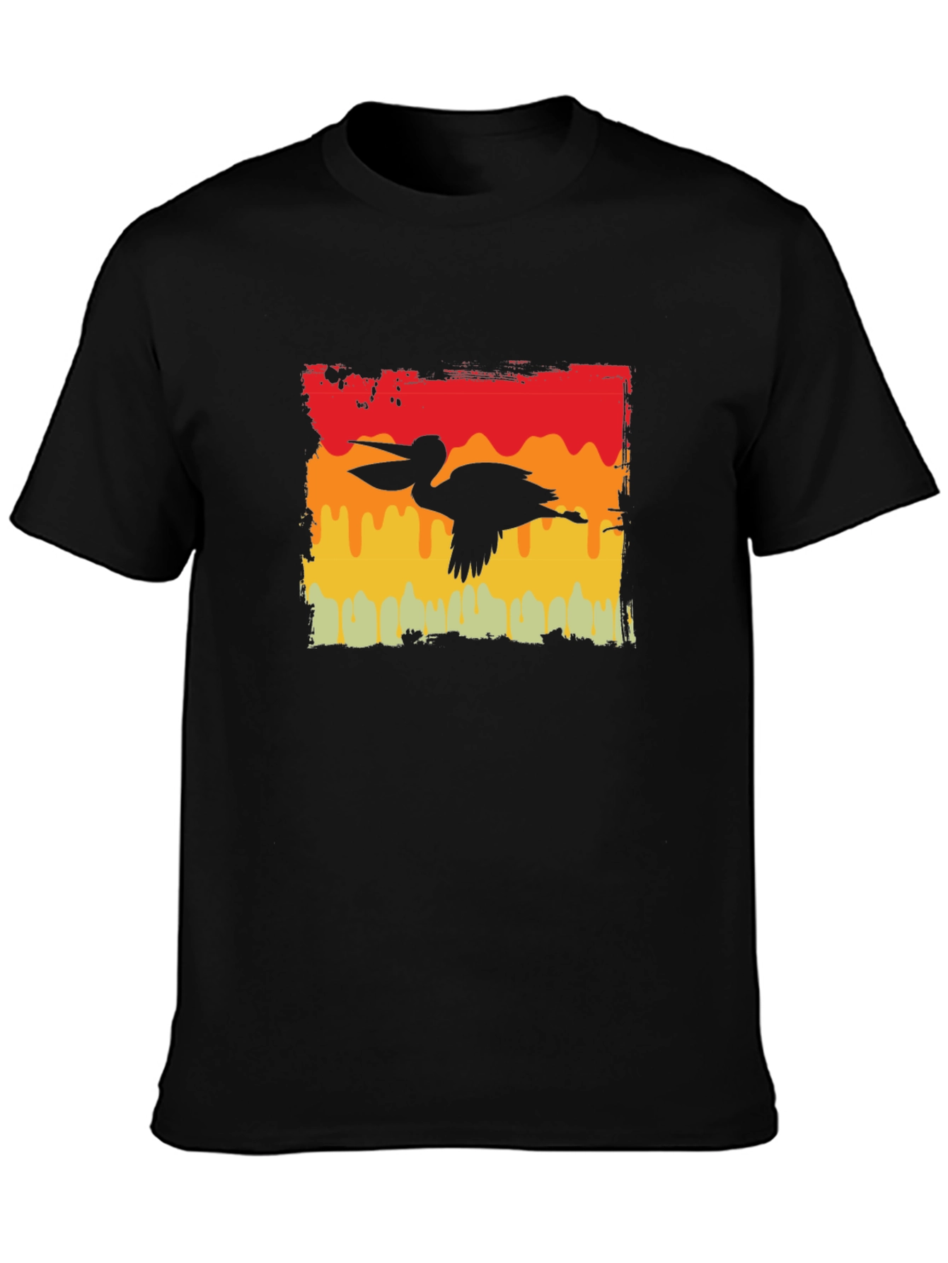 Retro Pelican Graphic Tee - Black