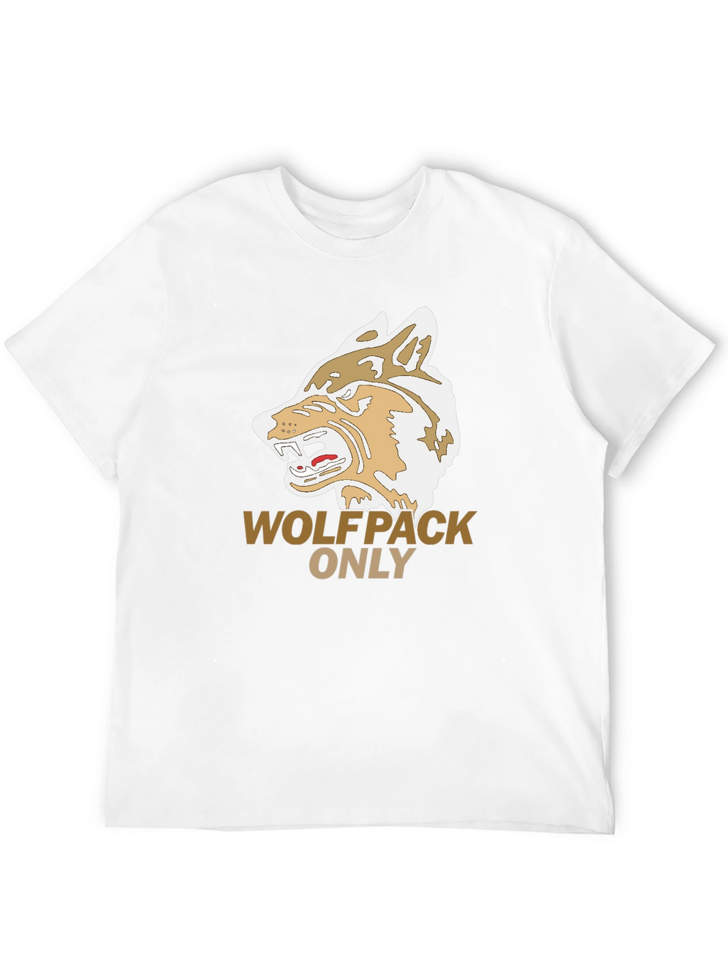 Wolfpack Only Graphic Tee - Black Cotton T-Shirt