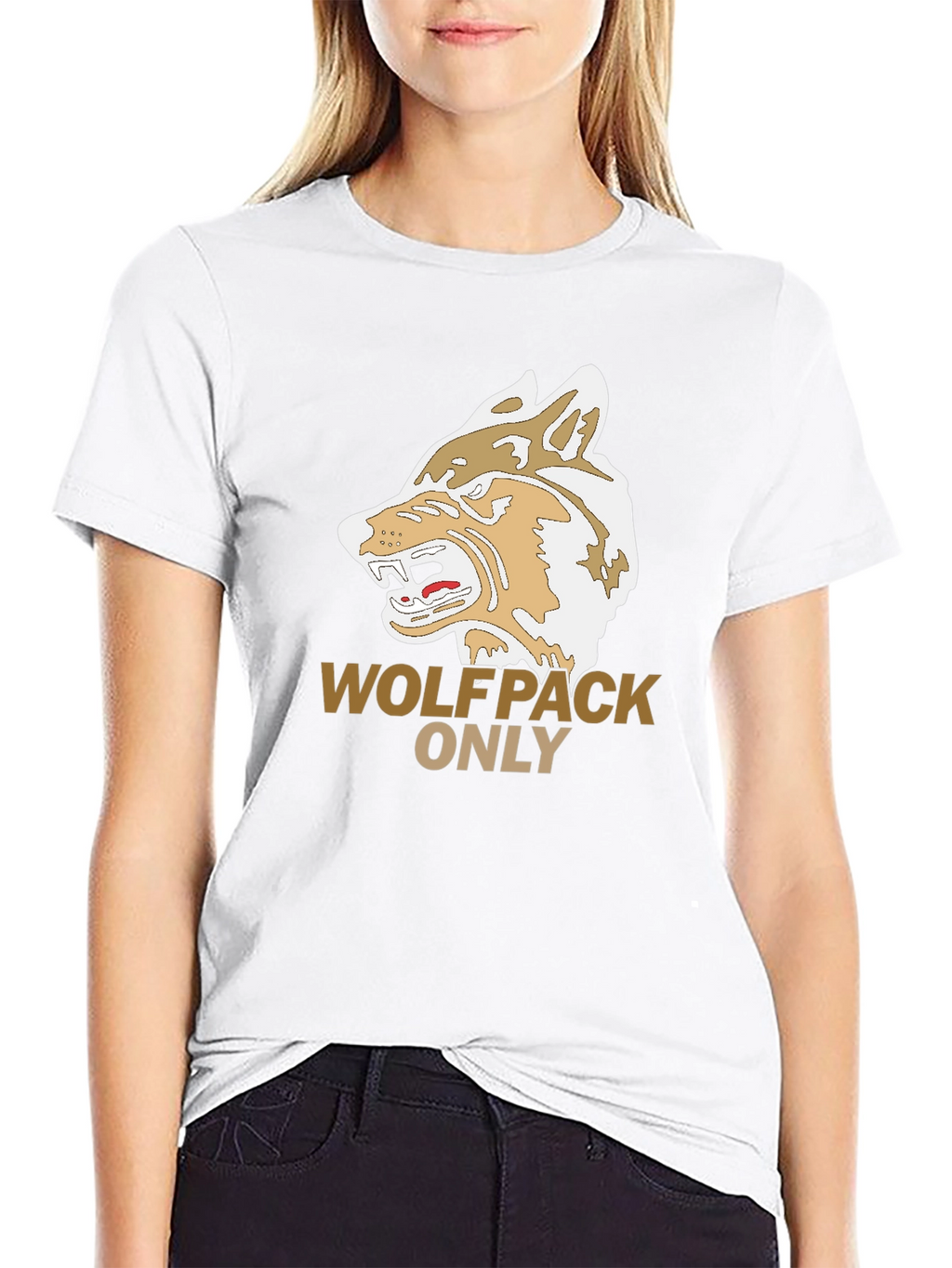 Wolfpack Only Graphic Tee - Black Cotton T-Shirt