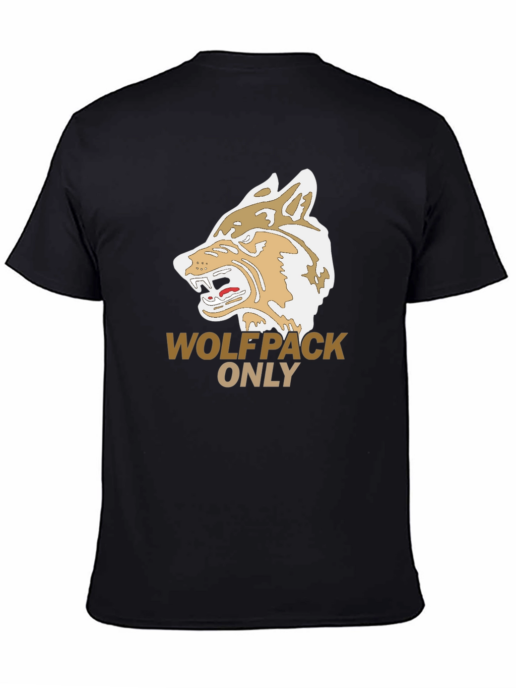 Wolfpack Only Graphic Tee - Black Cotton T-Shirt
