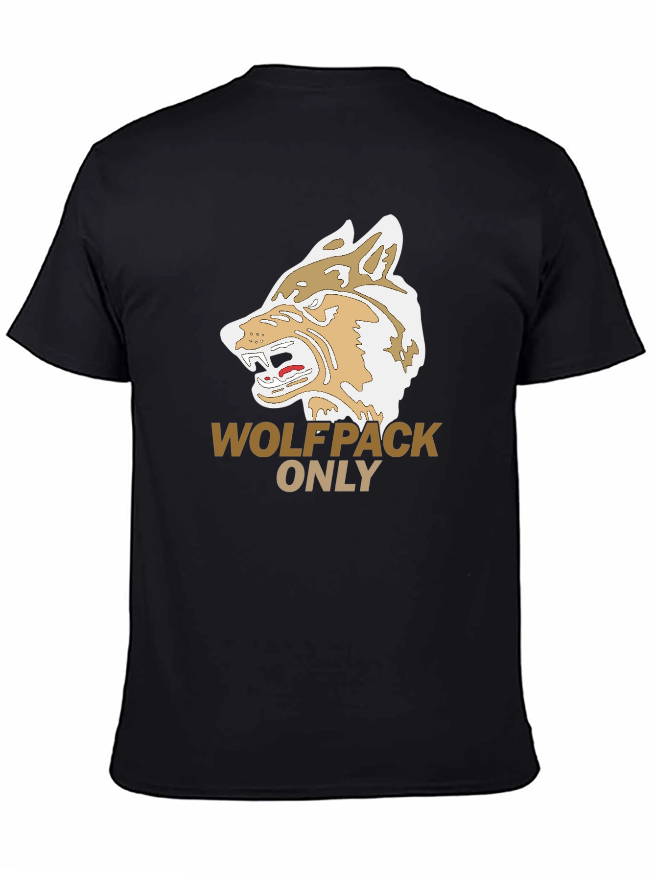 Wolfpack Only Graphic Tee - Black Cotton T-Shirt