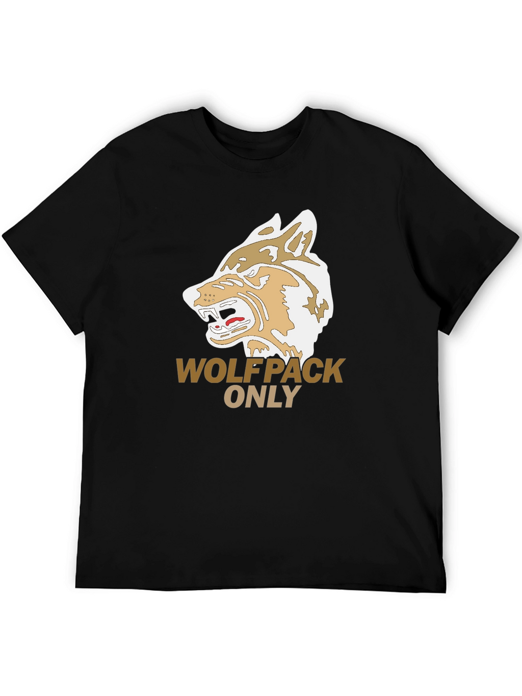 Wolfpack Only Graphic Tee - Black Cotton T-Shirt