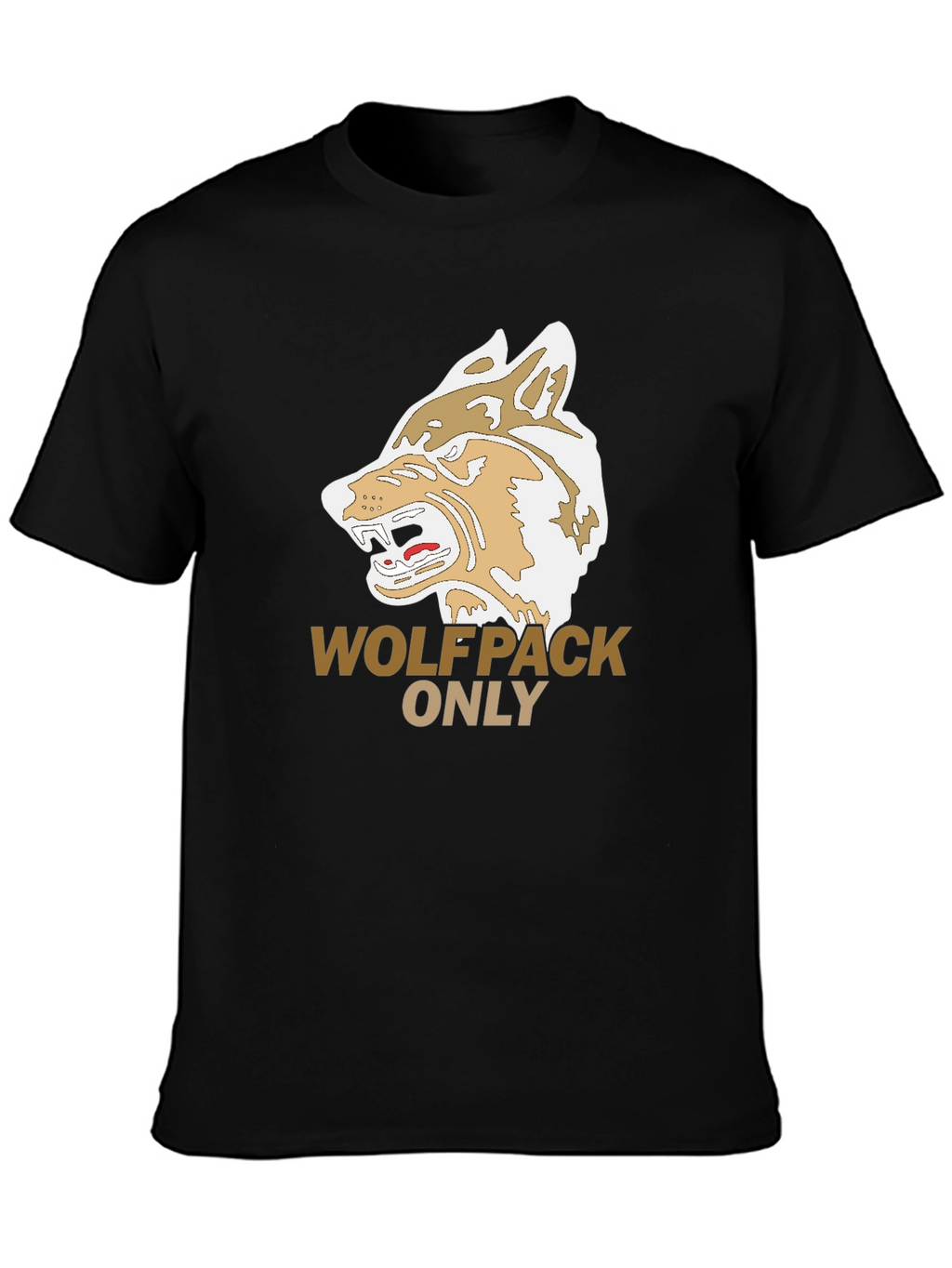 Wolfpack Only Graphic Tee - Black Cotton T-Shirt