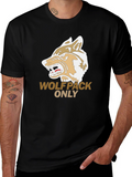 Wolfpack Only Graphic Tee - Black Cotton T-Shirt