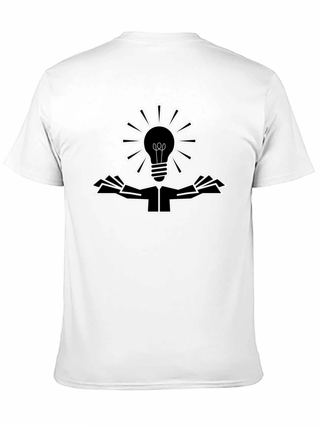 Creative Light Bulb Graphic Tee - Black Cotton Shirt