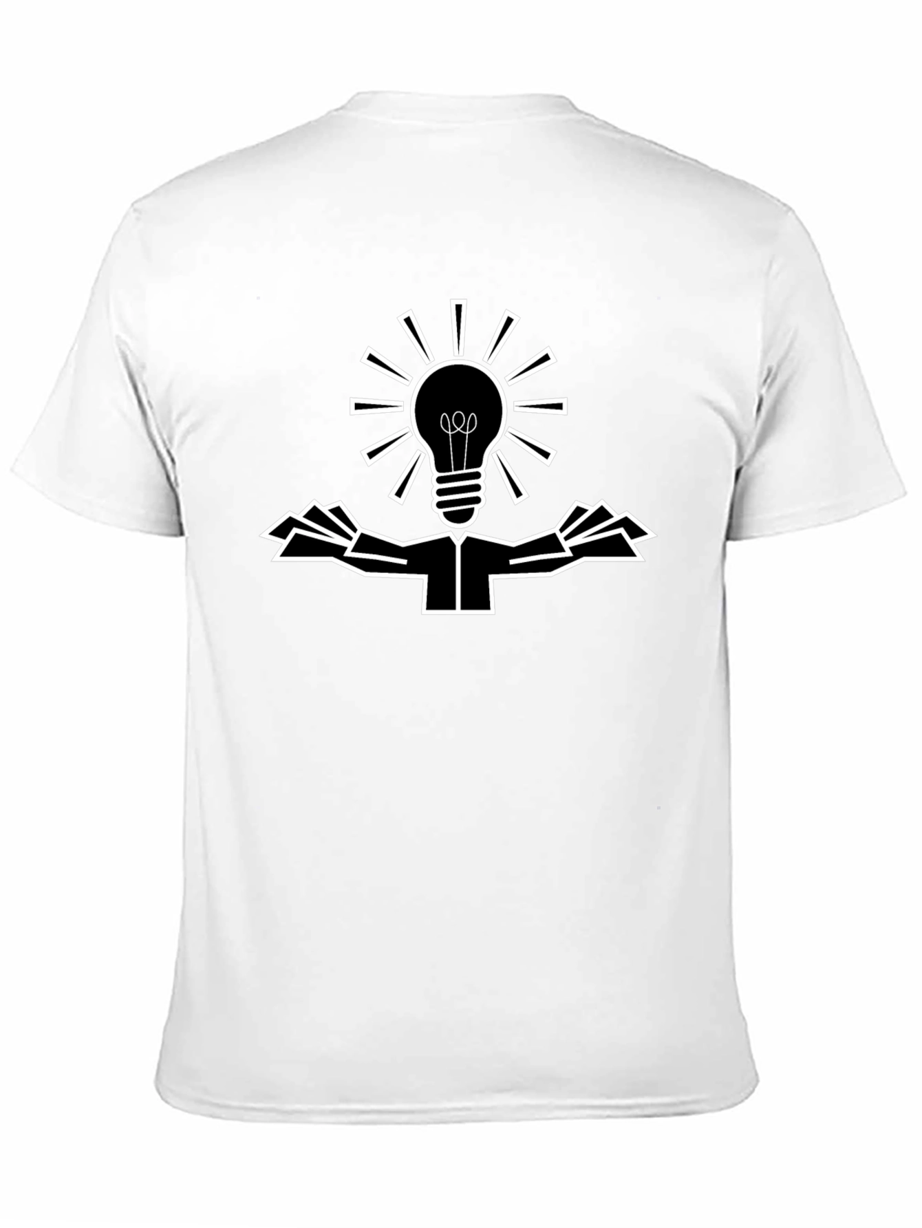 Creative Light Bulb Graphic Tee - Black Cotton Shirt