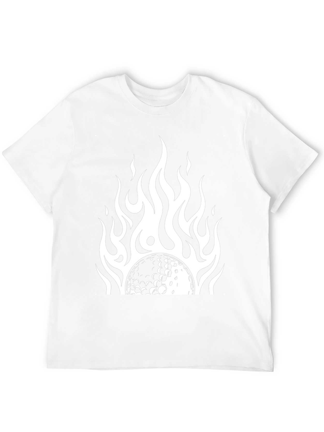 Flaming Golf Ball Black Tee - Stylish & Unique