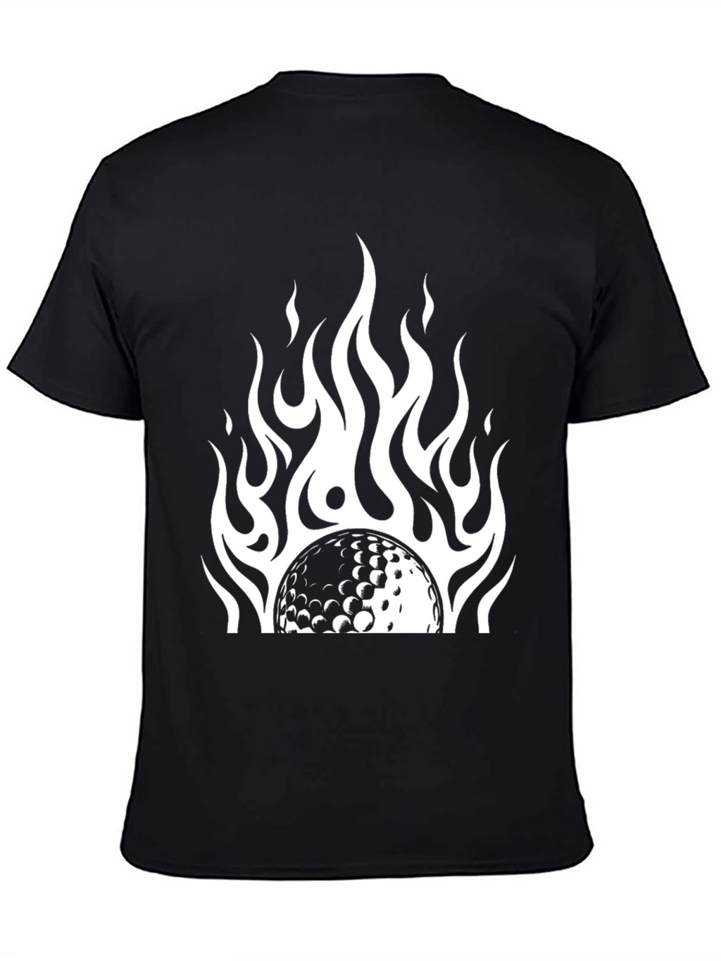 Flaming Golf Ball Black Tee - Stylish & Unique