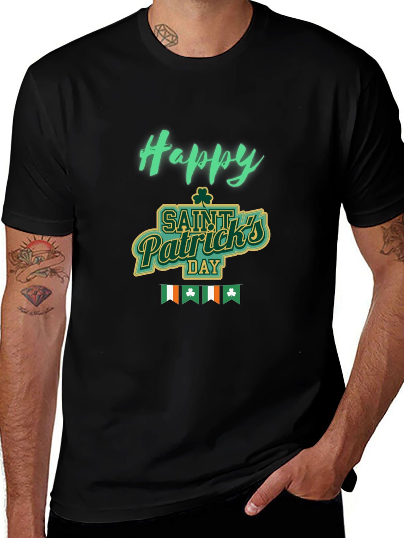 Happy Saint Patricks Day Black Tee