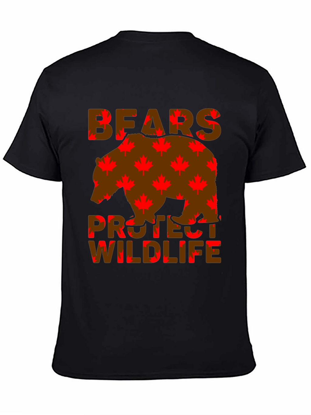 Bears Protect Wildlife Maple Leaf T-Shirt